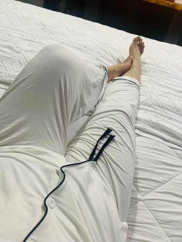 Reseña con foto de un cliente sobre PIJAMA LARGA - Blanco