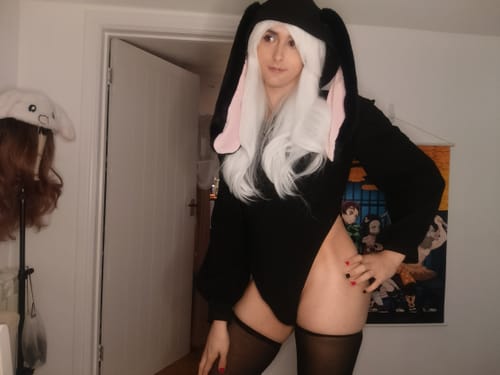 Customer photo review of Chic Bunny Ear Hoodie Bodysuit for sale