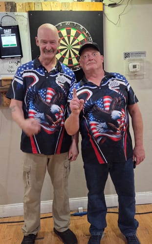 Customer photo review of Maxcorners American Eagle USA Darts Shirt Options Personalized Name, Team Name 3D Shirt
