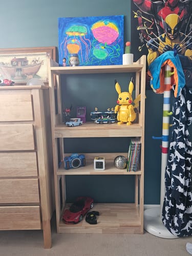 Customer photo review of Solid Wood Book Shelf/ Bookcase/Showcase/Natural Wood Color