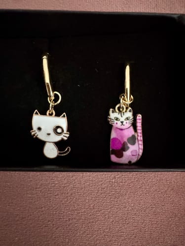 Customer photo review of Custom Charm Earrings LARGE HOOPS - 2 Charms - Gold Plated (TT LIVE)