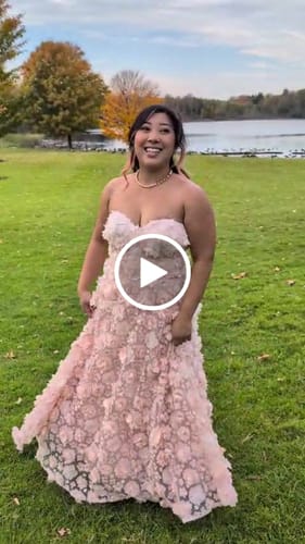 Customer video review of Enchanted Midi Dress in Rose by Bariano - RENTAL