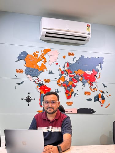 Customer photo review of 3D Pine Wooden World Map for wall