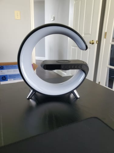 Customer photo review of LitLamp™ 4-in-1 Alarm Clock, Mood Light, Speaker & Wireless Charger