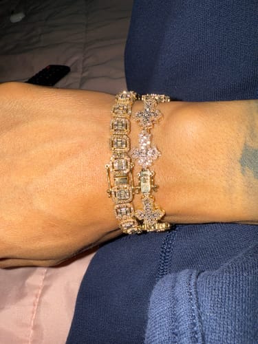 Customer photo review of 10K YELLOW GOLD 3 CARAT NATURAL DIAMOND 16.38 GRAMS 8 INCHES 12 MM BRACELET