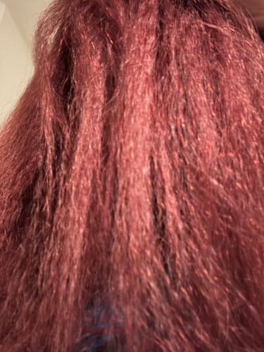 Customer photo review of CurlyMe Pre-bleached Kinky Straight Hair Wear Go Glueless Wig 7x5 Pre-cut HD Lace Pre-plucked