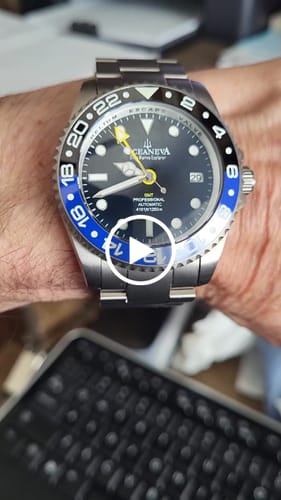 Customer video review of Oceaneva Men's GMT TITANIUM Automatic Deep Marine Explorer 1250M Black Ceramic Bezel Watch