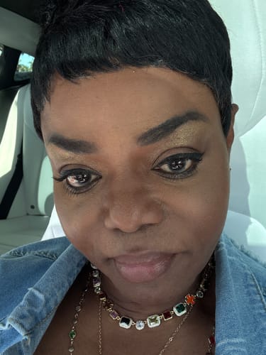 Customer photo review of Solstice Gemstone Necklace Gold