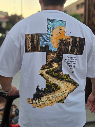 Customer photo review of PARADISE TRAIL TEE - WHITE