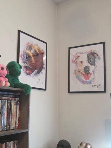 Customer photo review of Personalized Pet Portrait Prints - Neon Color Style