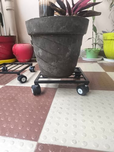 Customer photo review of United Crafts Rozy Wheel Pot Stands for Planters
