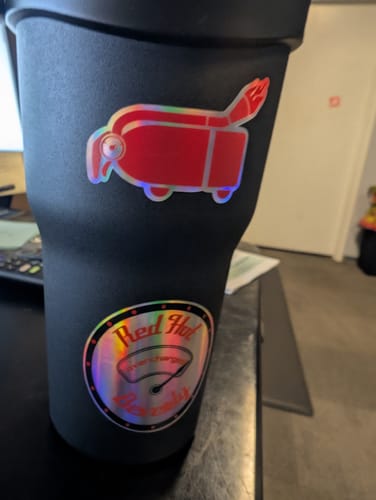 Customer photo review of 100 2.5" Custom Holographic Stickers