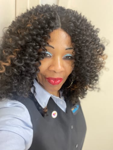 Customer photo review of Sensationnel Empress Curls Kinks & CO Textured Lace Front Wig - SHOW STOPPER