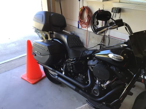 Customer photo review of 42L - Challenger XL Leather Wrapped Hard Motorcycle Trunk