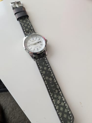 Customer photo review of Horween Leather and Canvas Strap