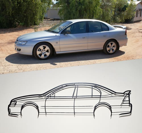Customer photo review of Holden Commodore Sv8 VZ 2005 Metal Wall Art Silhouette