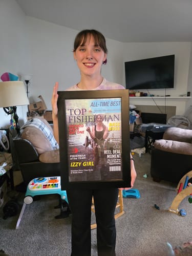 Customer photo review of Custom Fishing Magazine Cover, Personalized Fishing Gifts for Men, Fly Fishing Gifts for Him, Fishing Dad Gift, Angler Funny Fisherman Gift