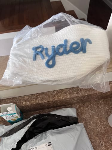 Customer photo review of Baby Knits™ Personalized Knitted Basket