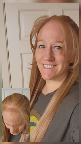 Customer photo review of Outre Glueless 6x5 Pre-Cut Lace Closure Wig - HHB-SLEEK YAKI 30" - 100% Human Hair Blend