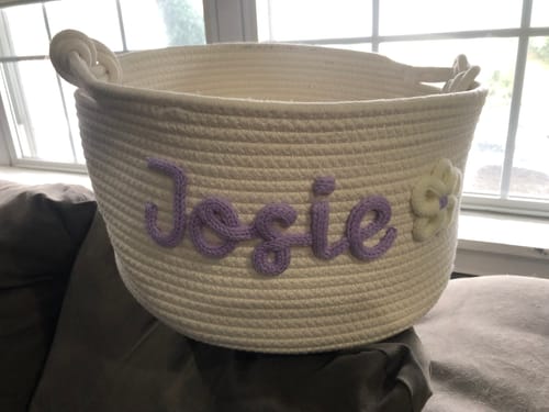 Customer photo review of Baby Knits™ Personalized Knitted Basket