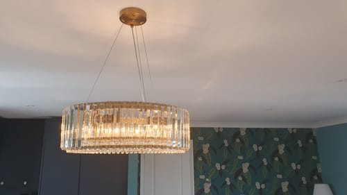 Customer photo review of Glam Modern Round Crystal Chandelier