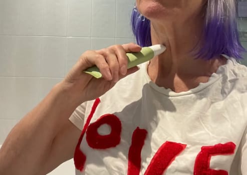 Customer photo review of Collagen + Hemp Neck Firming Serum