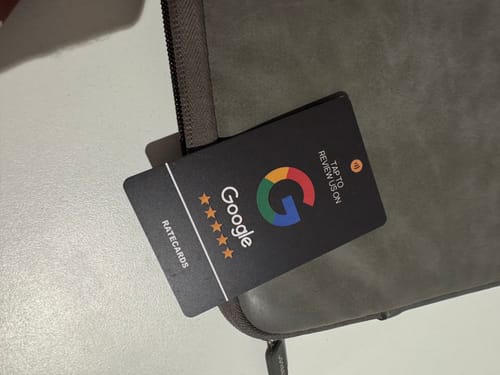 Customer photo review of RATECARDS™ - Google Review Card Premium Black