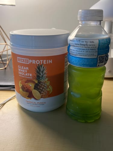 Customer photo review of WICKED Tropical Punch Clear Whey Isolate Protein Powder (PRE ORDER)