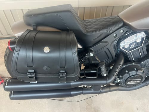 Customer photo review of 25L - SpiritBlade Large Indian Scout Bobber Twenty Leather Motorcycle Saddlebags