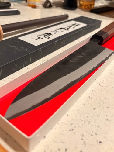 Customer photo review of Shiro Kamo AO Super Gyuto 215 mm