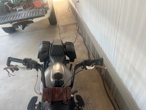 Customer photo review of 25L - SpiritBlade Large Indian Scout Bobber Twenty Leather Motorcycle Saddlebags