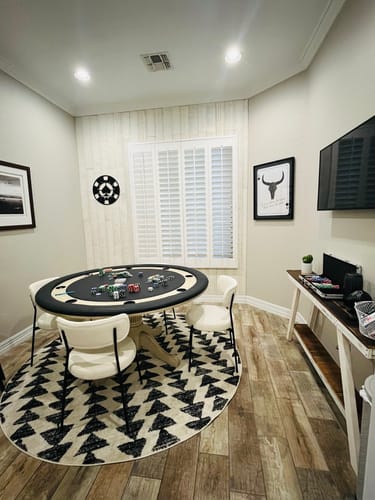 Customer photo review of Custom Metal Poker Chip Metal Wall Art | Indoor Outdoor | Up to 46" | 20+ Color Options