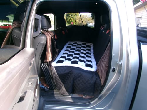 Customer photo review of RuffRover 2.0™ - Hard Bottom Back Seat Extender + (FREE Dog Bed)