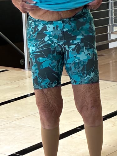 Customer photo review of Aqua Camo Shorts 7"