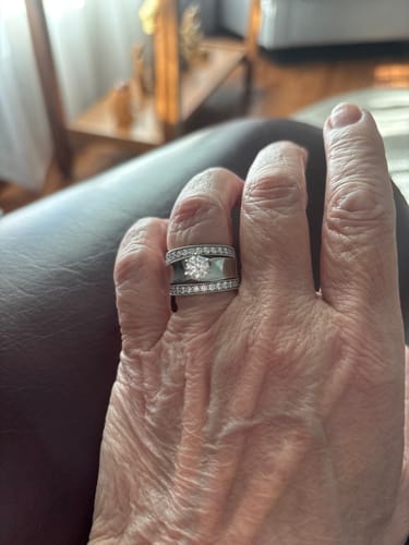 Linda L. review of Vintage Pave Moissanite Eternity Wedding Band Stackable Ring image 1 out of 1