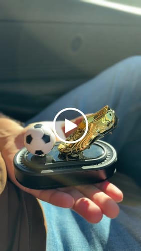 Customer video review of Solar Powered Soccer-Themed Car Air Freshener