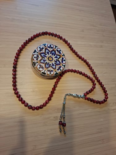 Customer photo review of Islamic Praying Beads - Deep Red & Black Classic Pray Tasbeeh