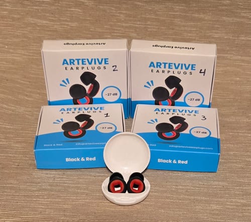 Customer photo review of 1 + 1 Set FREE - Moto Earplugs, - 27 dB