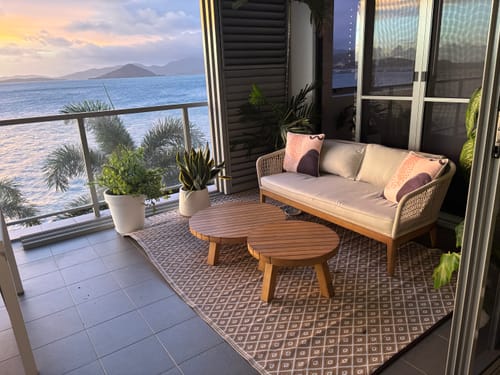 Customer photo review of Kimberley Beige And White Diamond Recycled Plastic Reversible Outdoor Rug