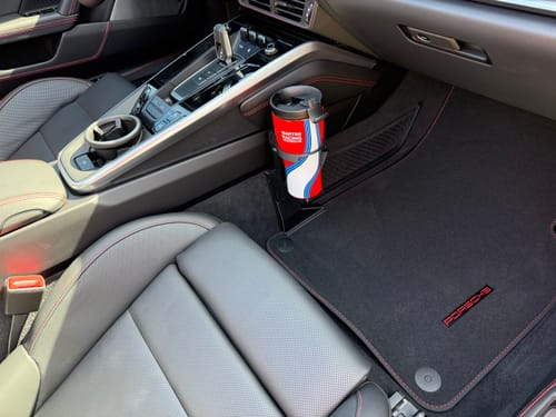 Customer photo review of The Flip Porsche 992 Cup Holder