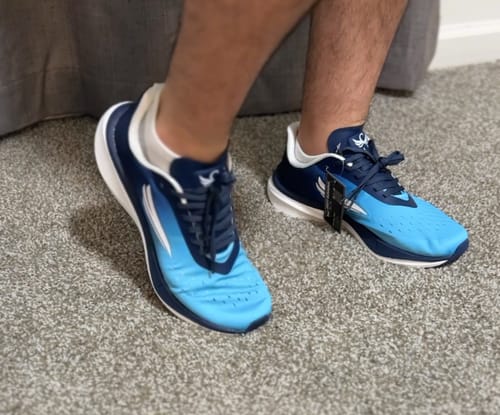 Customer photo review of APUS Blue Men Running Shoe