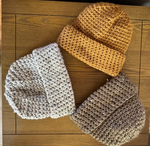 Customer photo review of CROCHET PATTERN: Beanie