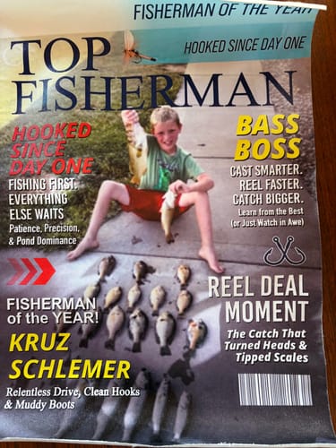 Customer photo review of Custom Fishing Magazine Cover, Personalized Fishing Gifts for Men, Fly Fishing Gifts for Him, Fishing Dad Gift, Angler Funny Fisherman Gift