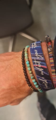 Customer photo review of Tibetisches Energie Armband - Blauer Jaspis
