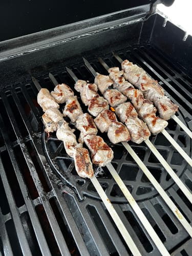 Customer photo review of Schweine-Schaschlik Klassiker – mit Zwiebeln, Pfeffer & Essig | mySchaschlik