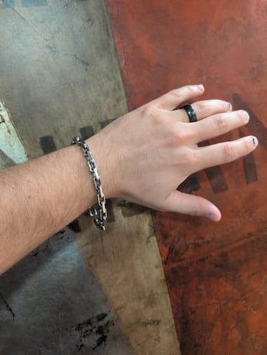 Customer photo review of Elongated Steel Link Bracelet | 7MM