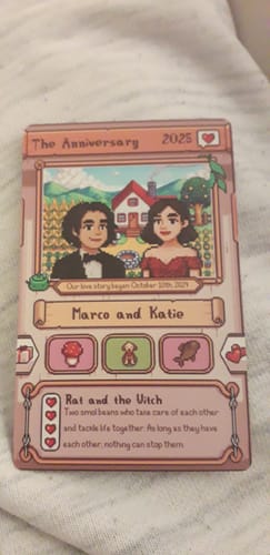 Customer photo review of Custom Anniversary Metal Card