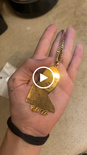 Customer video review of Custom Photo Engraved Pendant Necklace