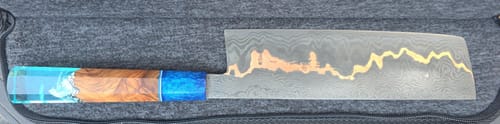 Customer photo review of Copper Black Damascus 52100 Nakiri 180mm (Blade Only)