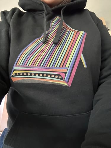 Customer photo review of Harfe Pop-Art Design – Premium Bio Hoodie